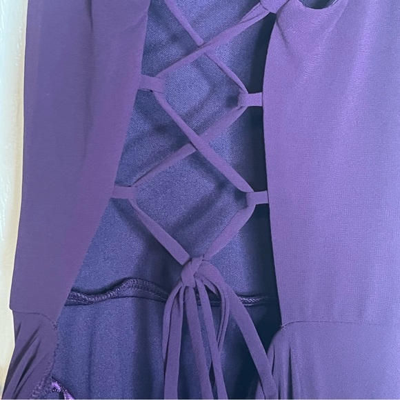Lulu’s Sz M Strappy To Be Here Purple Lace Up Maxi Dress - Picture 11 of 16